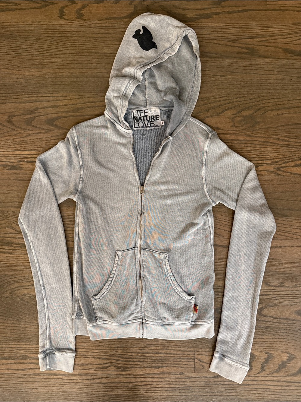 freecity Light Gray Zip Hoodie with Hood Logo